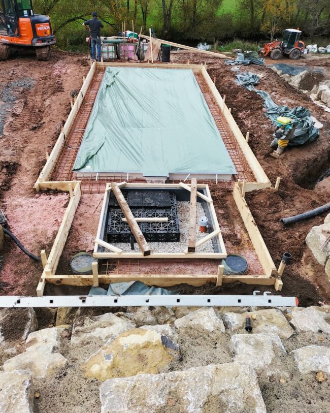 Poolprojekt Baustelle eines neuen Pool-Projekts