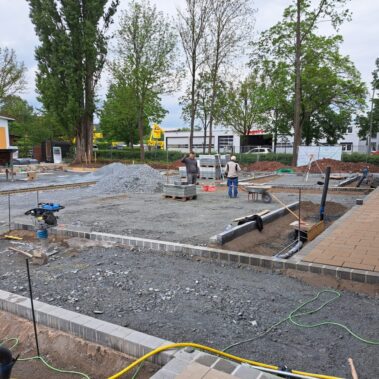 Baustelle auf dem Gelände von Elektro Gerlitz in Bayreuth.